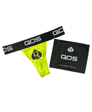 ICONIC QOS BRAND- Queen Of Spades -  NEON YELLOW Thong (Comfy Fit)
