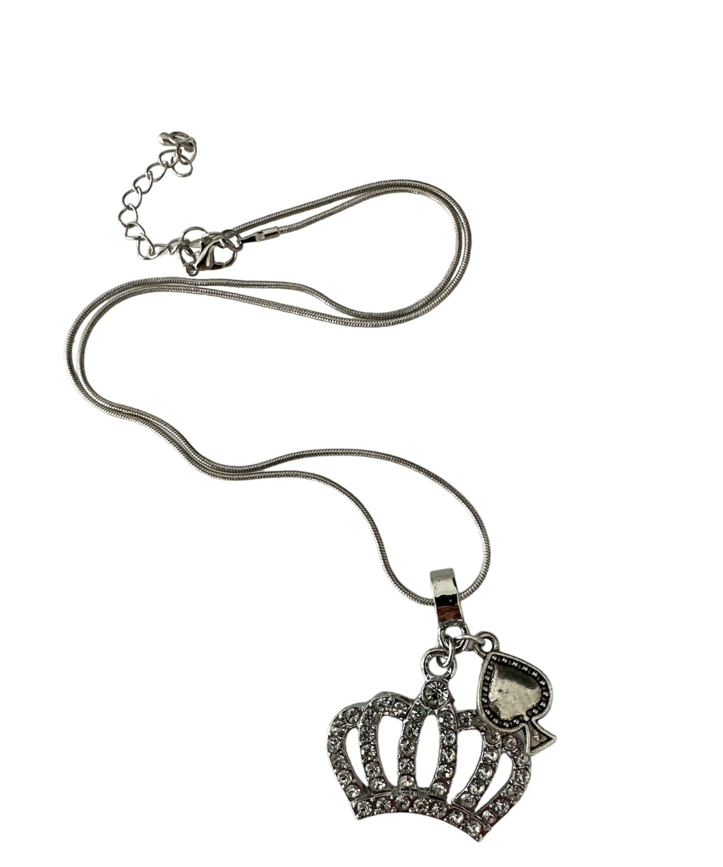Queen Of Spades Crystal Crown & Spade Necklace
