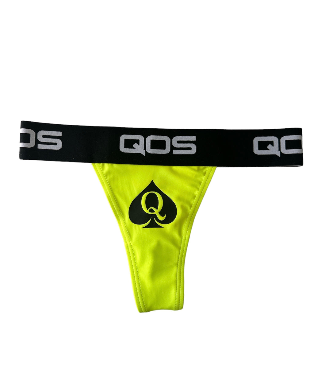 ICONIC QOS BRAND- Queen Of Spades -  NEON YELLOW Thong (Comfy Fit)