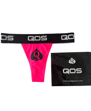 ICONIC QOS BRAND- Queen Of Spades -  Neon Pink Thong (Comfy Fit)