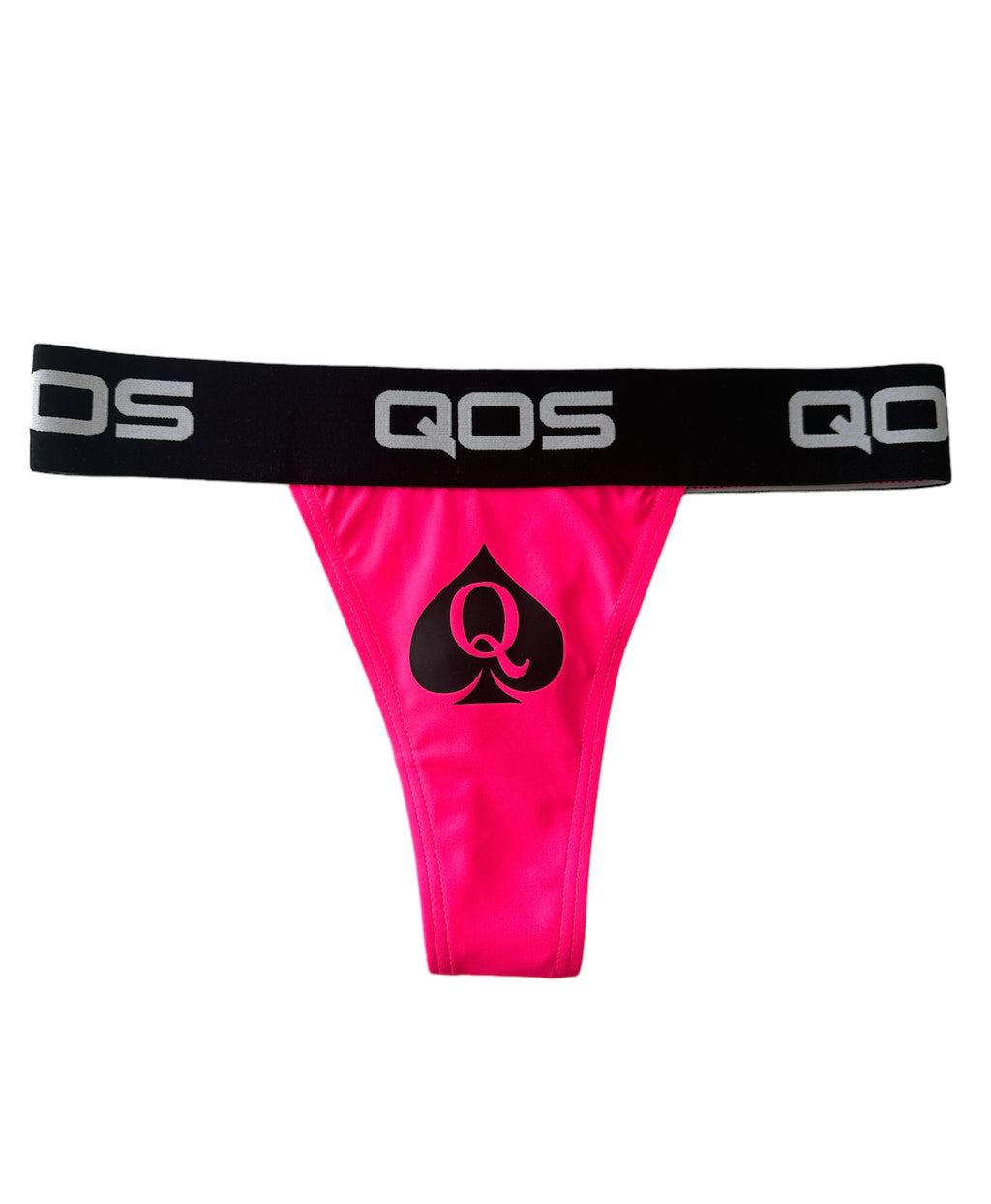 ICONIC QOS BRAND- Queen Of Spades -  Neon Pink Thong (Comfy Fit)