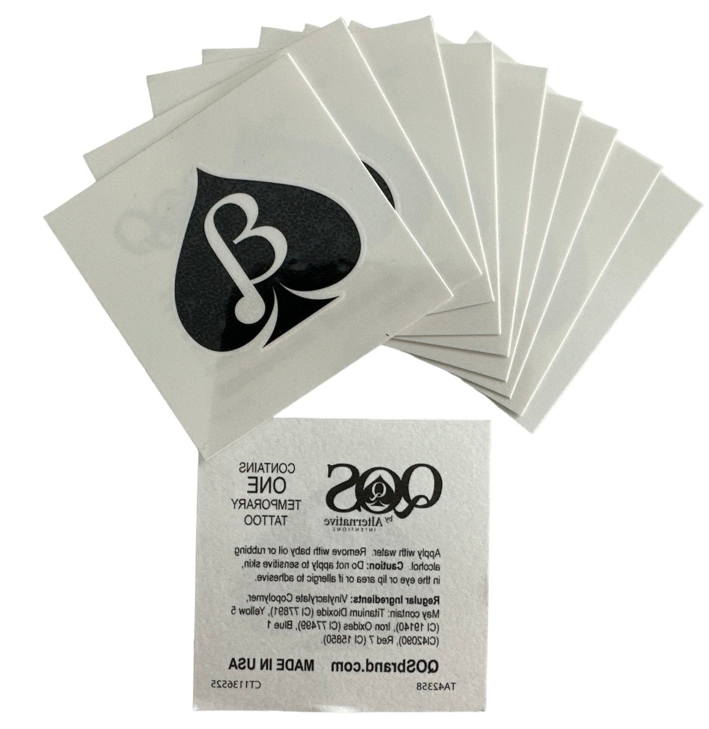 Beta Male Spade Temporary Tattoos