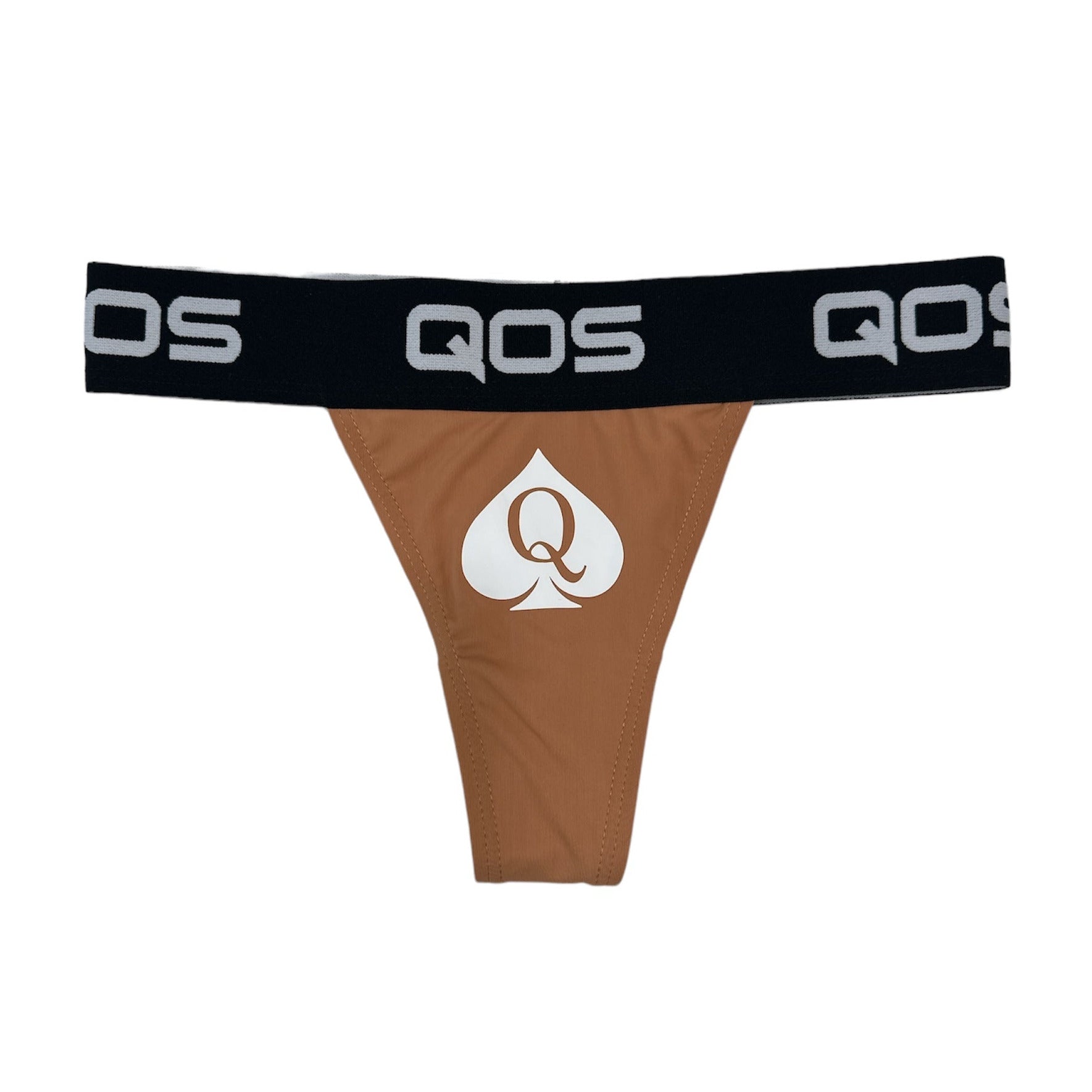 Bronze Tan Iconic QOS Brand- Queen Of Spades - Thong