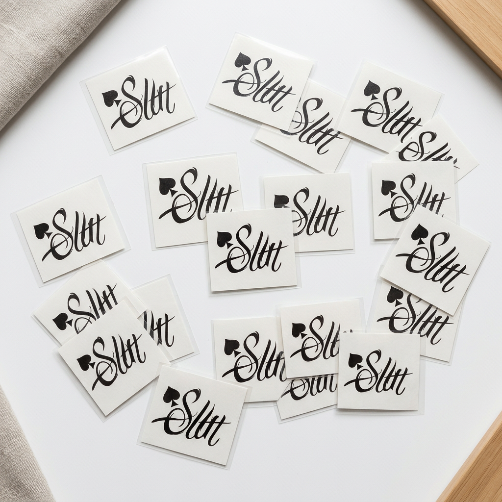 QOS Q Spade Script Temporary Tattoos