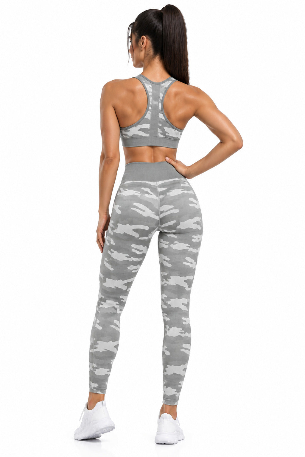 BLKD Grey Camo Seamless Yoga Set