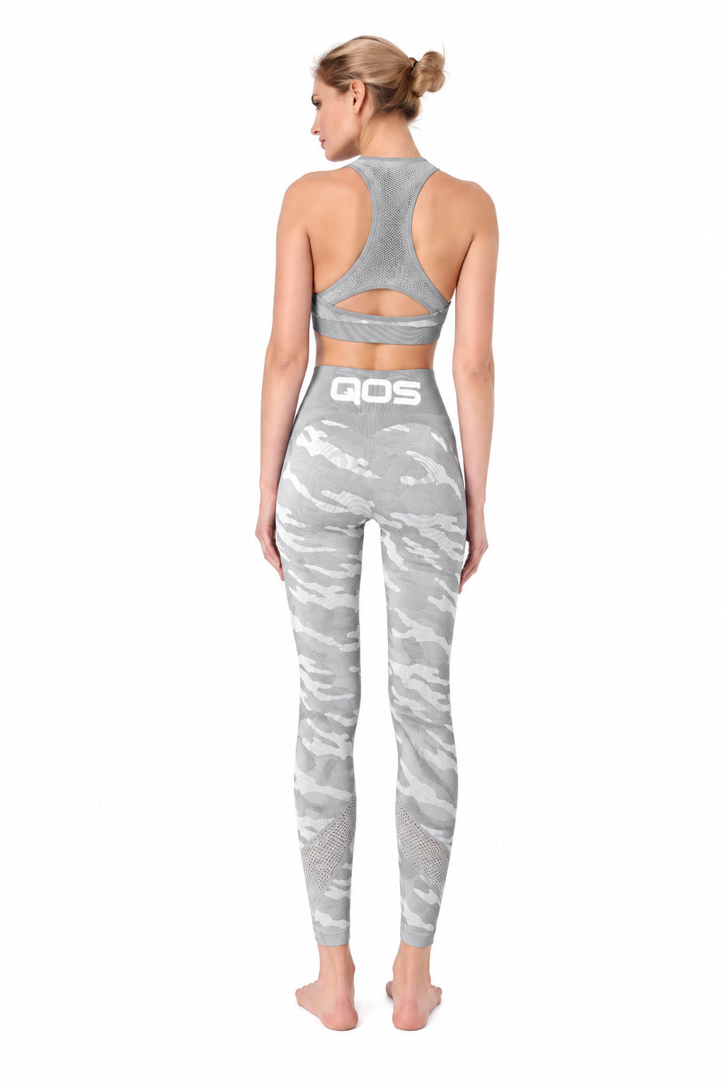 QOS Grey Camo Seamless Yoga Set