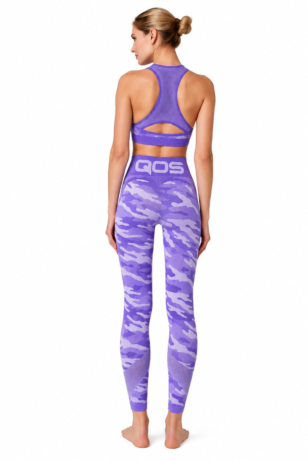 QOS Purple Camo Seamless Yoga Set
