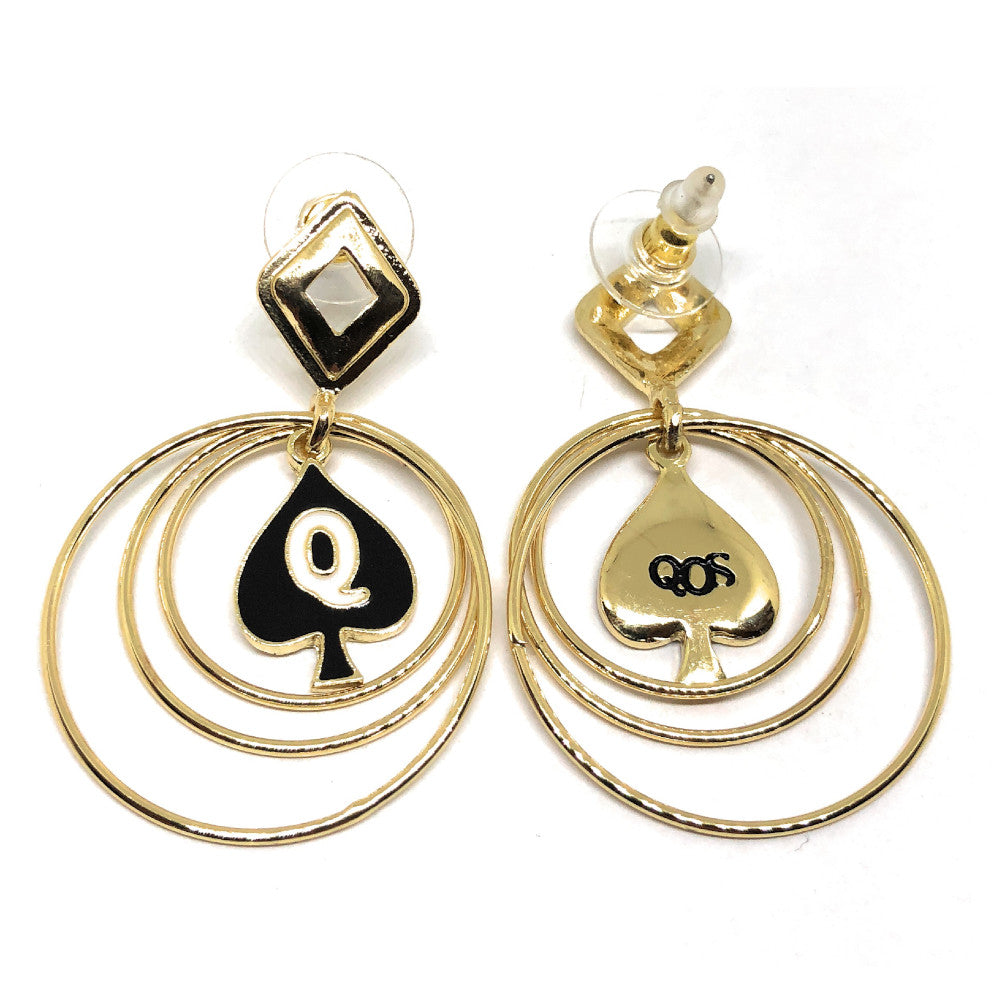Queen Of Spades - Branded Multi Gold Hoop Earrings for the Hotwife Vixen in you.