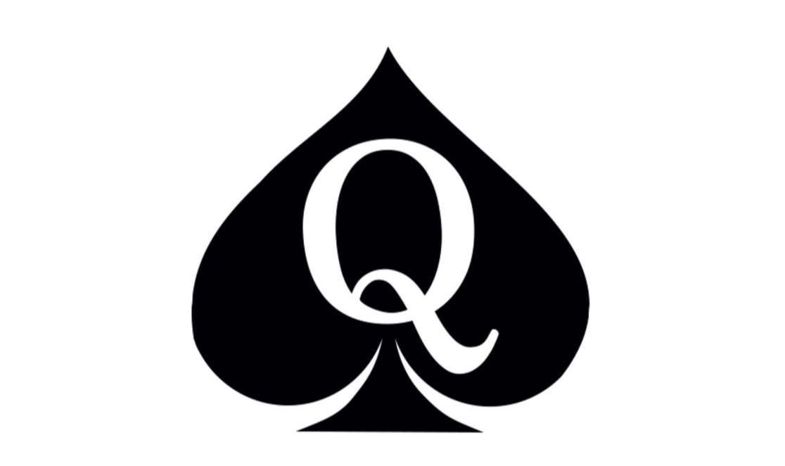 EXTRA LARGE Queen of Spades 4" X 4" QOS Temporary Tattoos
