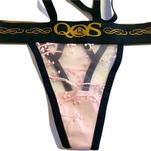 Pink Queen Of Spades - QOS Hollow Out Strap Lace Lingerie Set