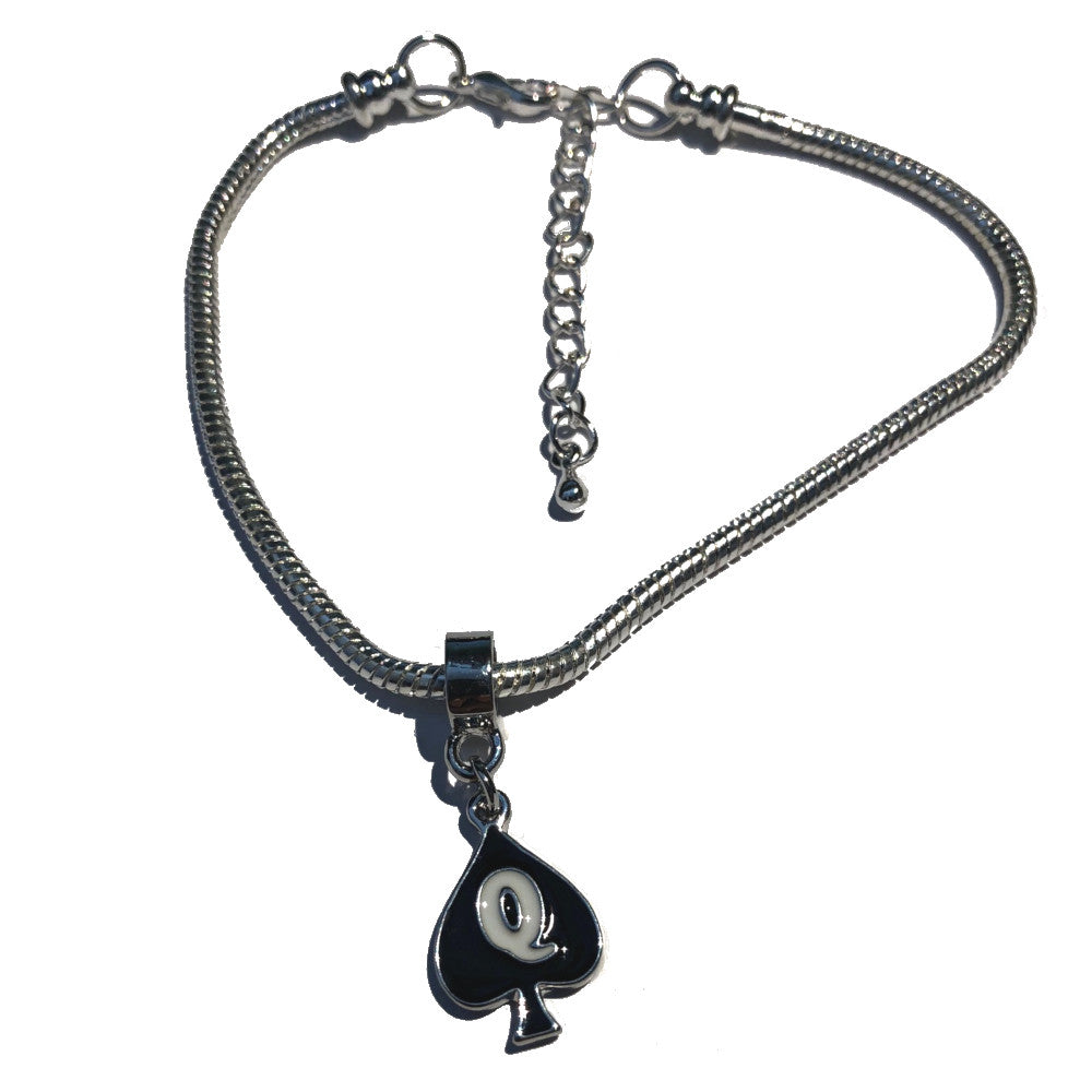 QOS - Queen Of Spades -"Q" Spade Charm Anklets