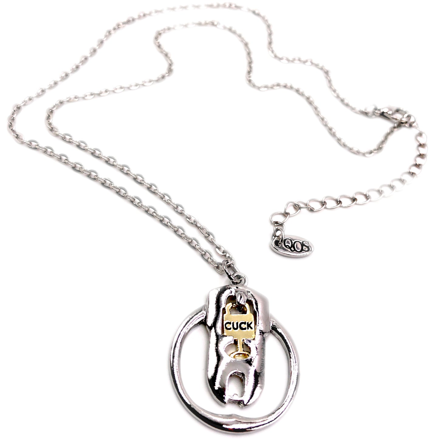 QOS Lock & Key Charm Necklace — Multi Finish