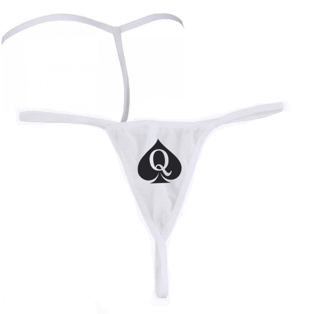 Blacked & White QOS Queen Of Spades Logo G-String