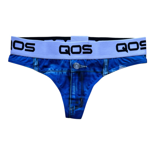 QOS Thong — Denim Print Brazilian Cut