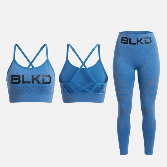 BLKD Seamless Yoga Set — Blue 2-Piece Activewear