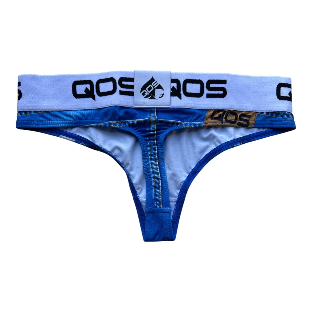 QOS Thong — Denim Print Brazilian Cut