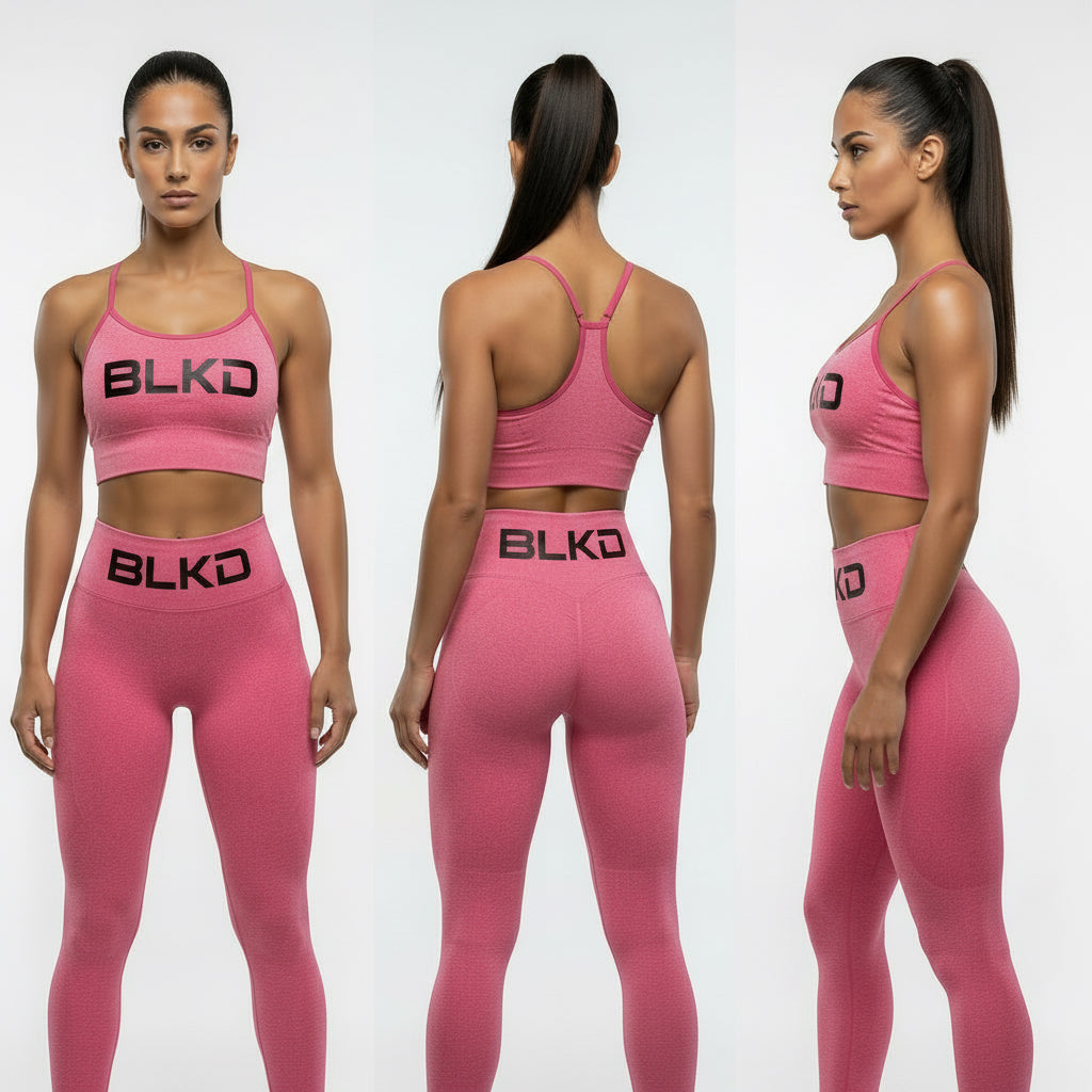BLKD Seamless Yoga Set — Hot Pink 2-Piece Activewear