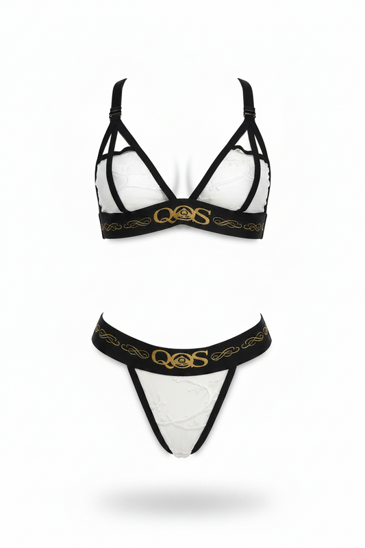 QOS Queen Of Spades Dessous-Set – Weiß