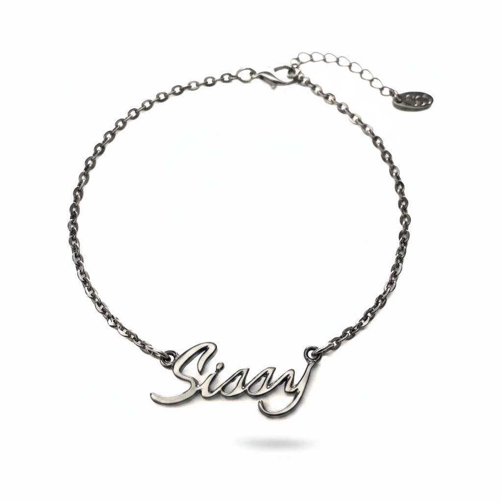 QOS Chain Anklet Gun Metal Black