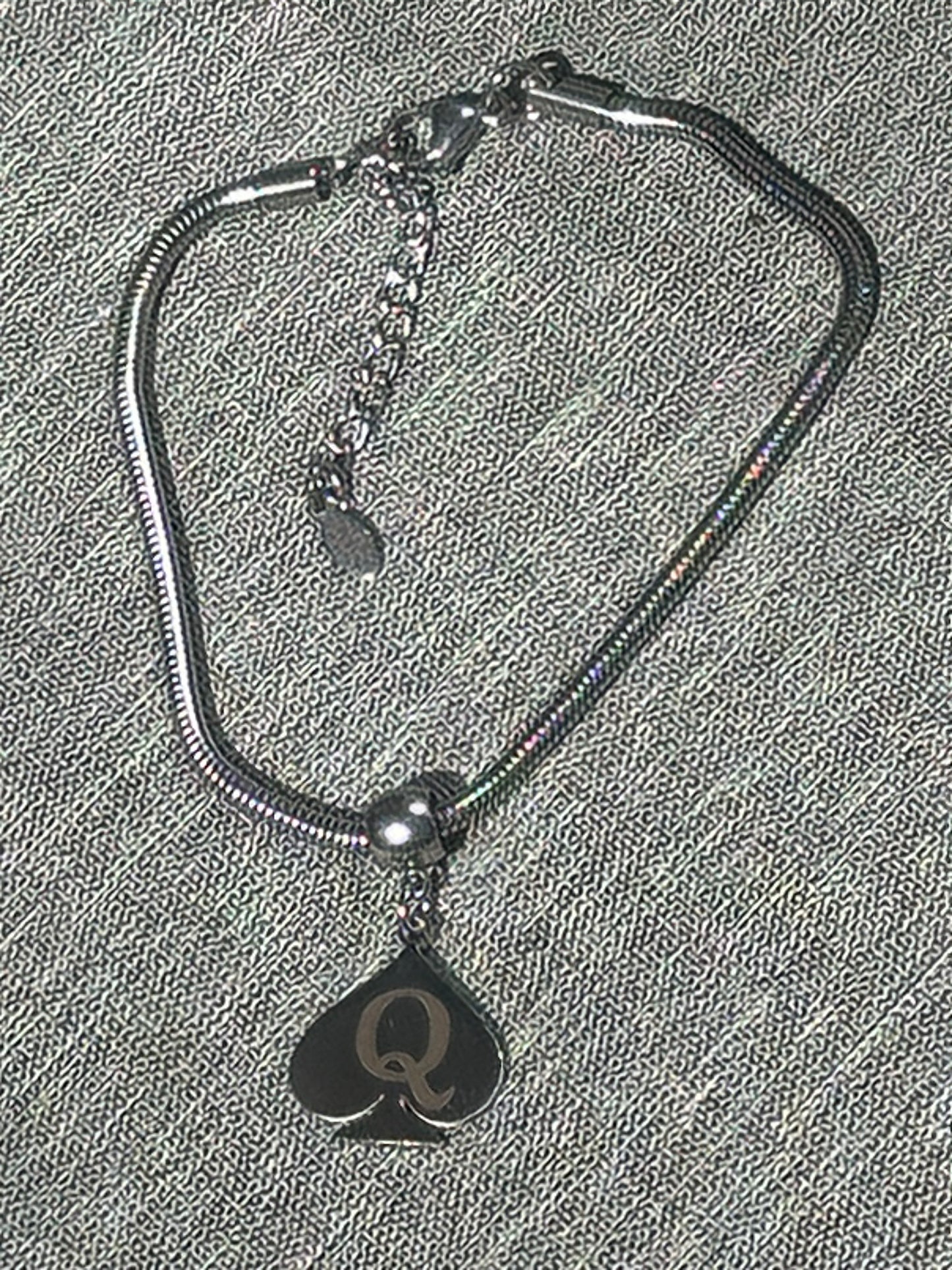 QOS - Queen Of Spades -"Q" Spade Charm Anklets