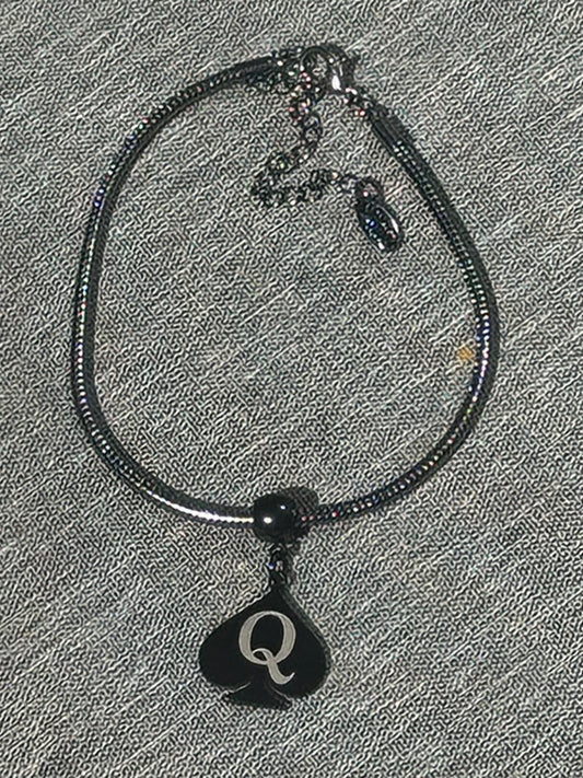 QOS - Queen Of Spades Logo - Pandora Snake Chain Anklet