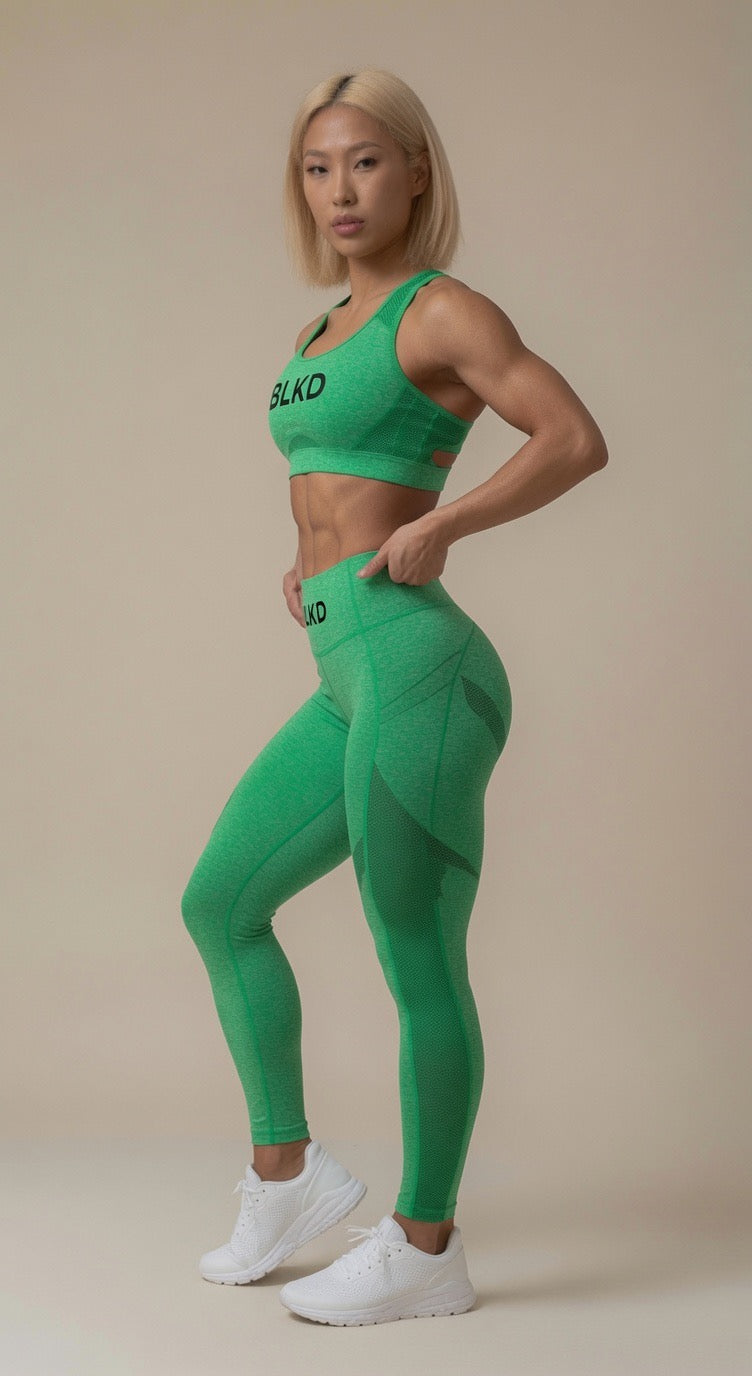 BLKD Seamless Yoga Set — Green 2-Piece Activewear