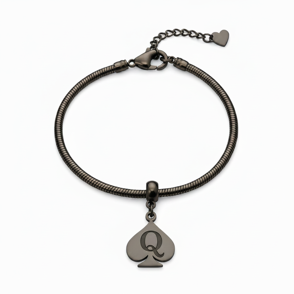 QOS - Queen Of Spades -"Q" Spade Charm Anklets