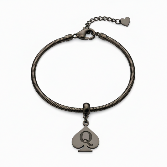 QOS - Queen Of Spades -"Q" Spade Charm Anklets