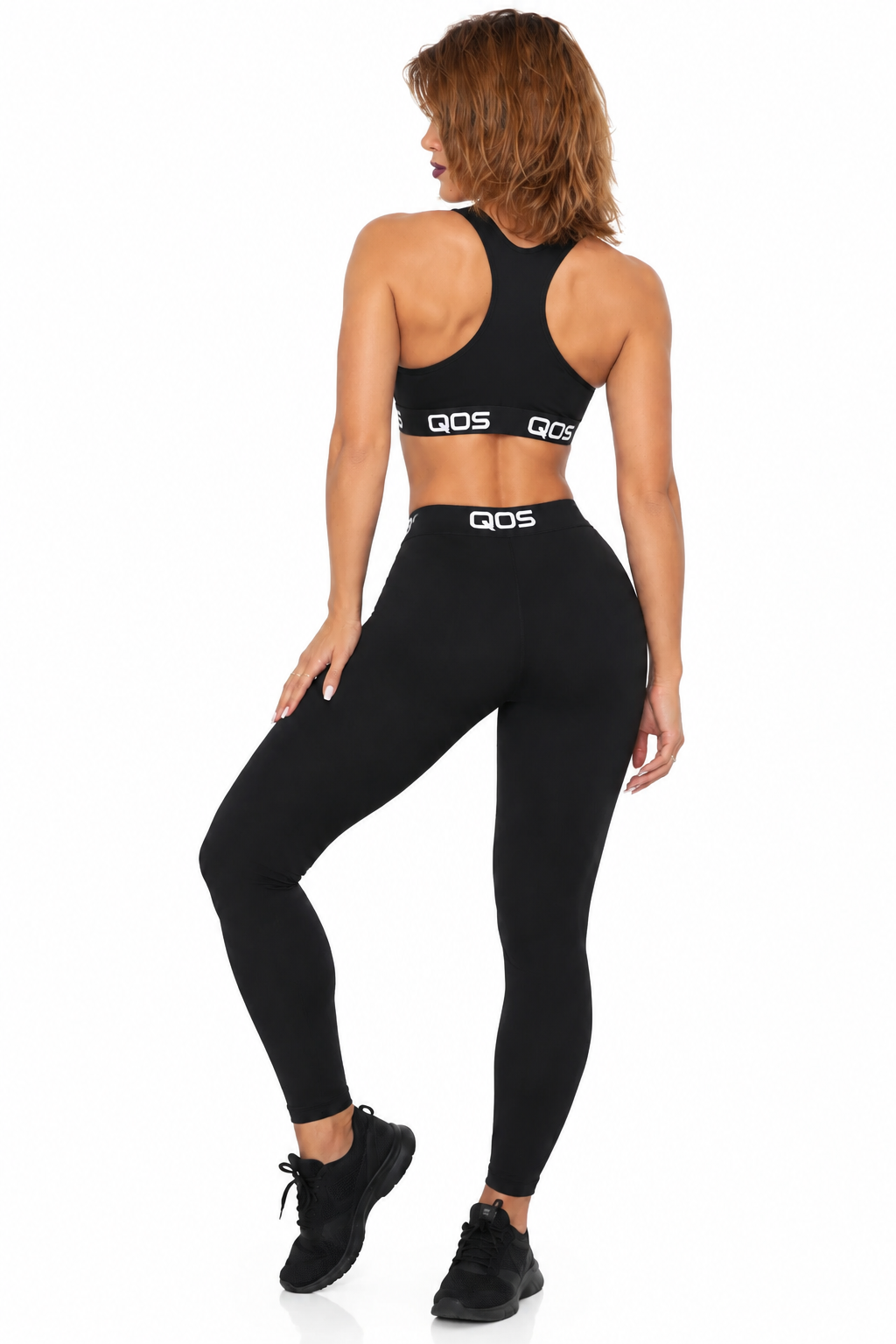 QOS Black Yoga Set | Crop Top & Leggings