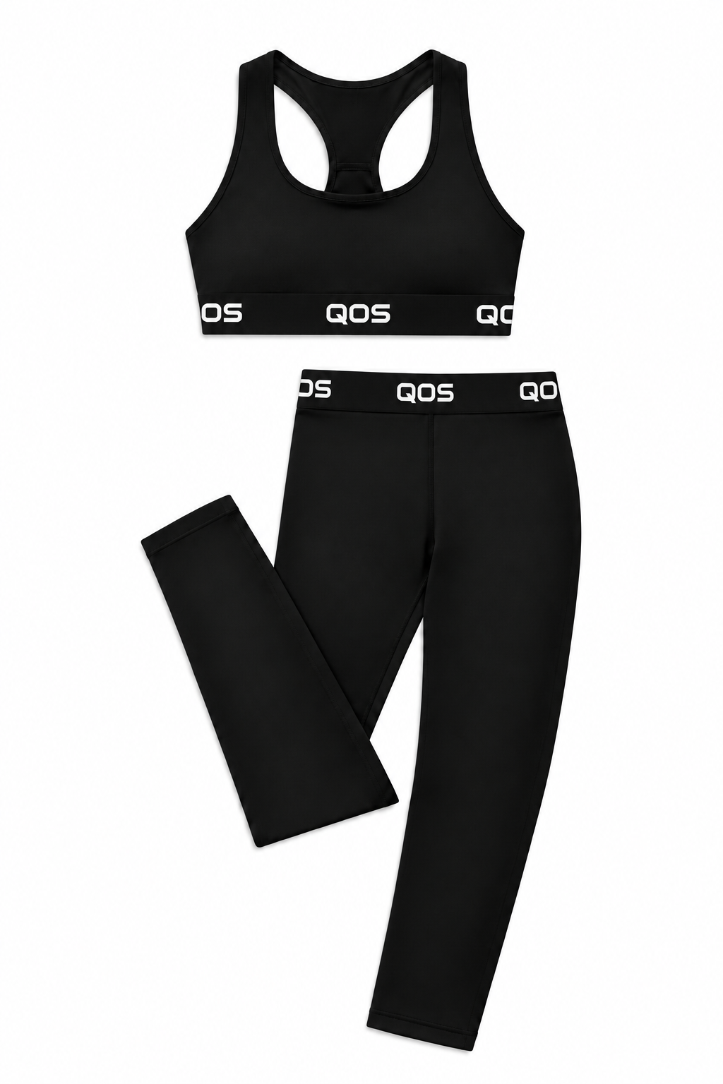 QOS Black Yoga Set | Crop Top & Leggings