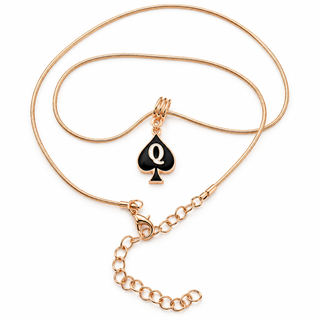 QOS Necklace with Rose Gold-Tone Q Spade Charm