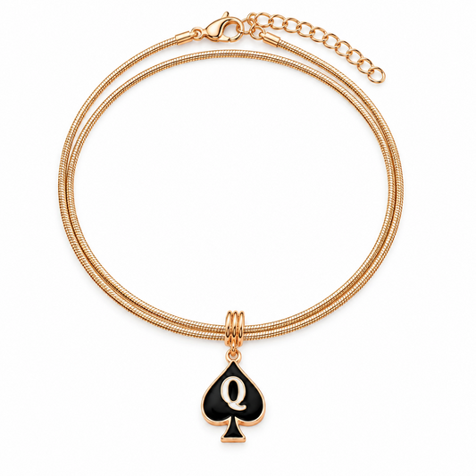 QOS Necklace with Rose Gold-Tone Q Spade Charm