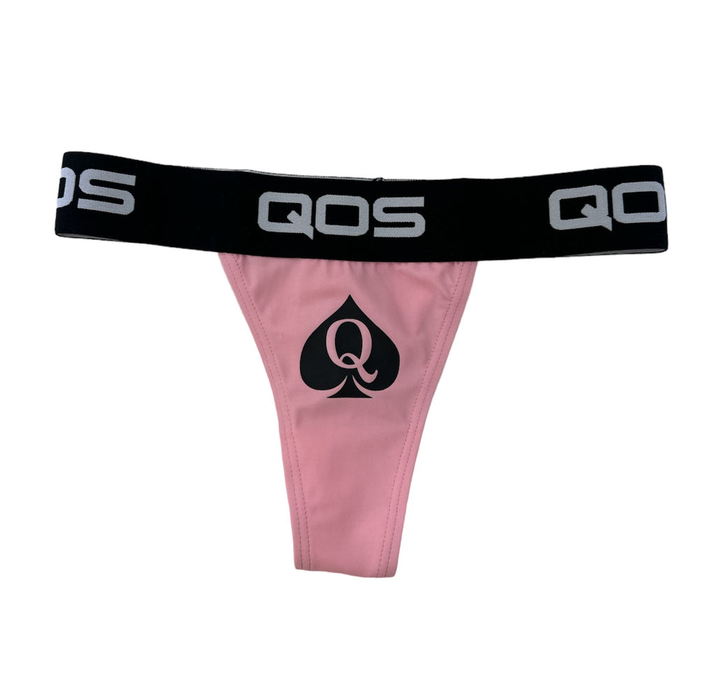 Pink Iconic QOS Brand - Queen Of Spades - Thong Panties