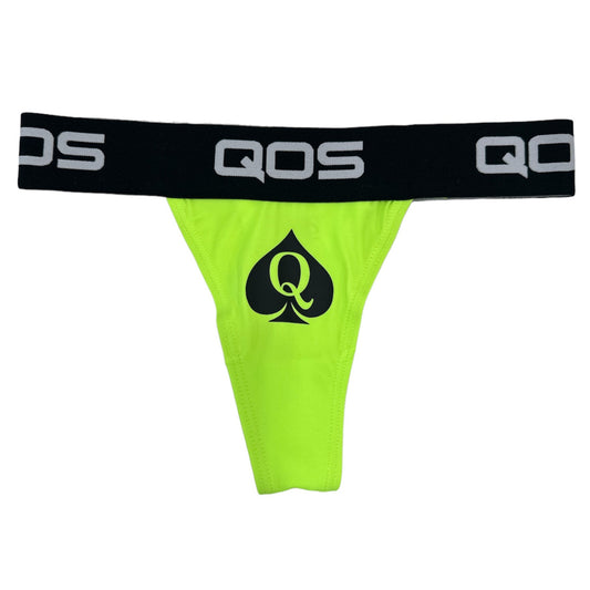 Neon Green Iconic QOS Brand - Queen Of Spades - Thong