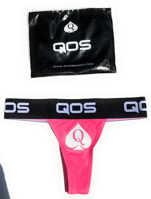 ICONIC QOS BRAND- Queen Of Spades - Neon Pink Thong (Comfy Fit)