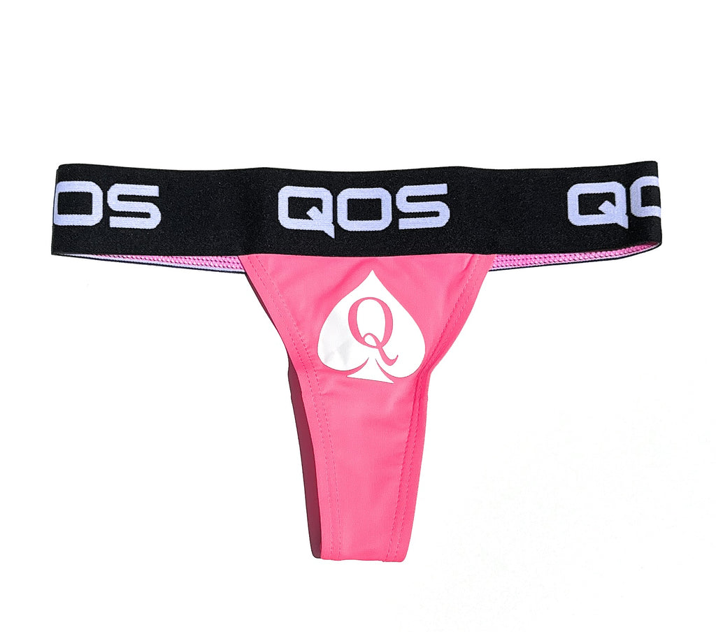 ICONIC QOS BRAND- Queen Of Spades - Neon Pink Thong (Comfy Fit)