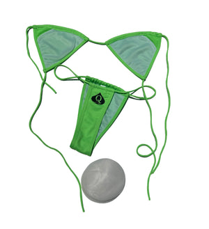 QOS Neon Green String Bikini