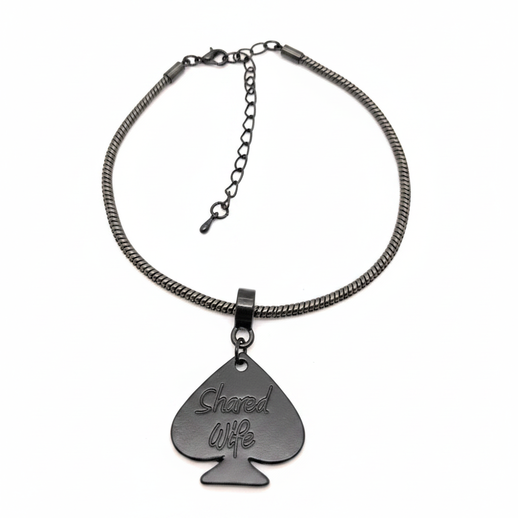 QOS Spade Charm Euro Snake Anklet - Shared Wife Engraved
