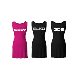 Pink SISSY- Sexy High Neck Bodycon - Sleeveless Extreme Double Splits Tank Dress/Top