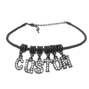 QOS - Custom Lettering Charms for Hotwives - Black - Crystal Euro Snake Anklet