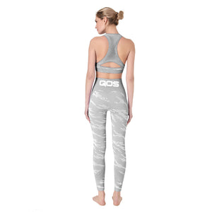Grey Camouflage QOS - 2 Piece Yoga Seamless Tight-fitting Workout Outfit
