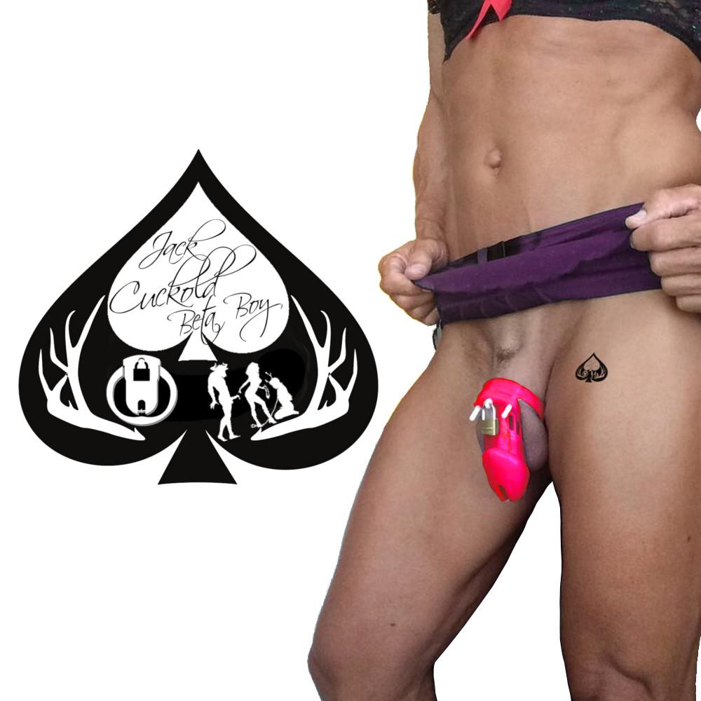 Cuckold - Sub Male - Spade - High Quality Temporary Tattoos - Black & White