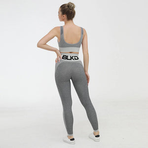 BLKD - 2 Piece Yoga Suit Seamless High Waist Tight-fitting Workout Outfit
