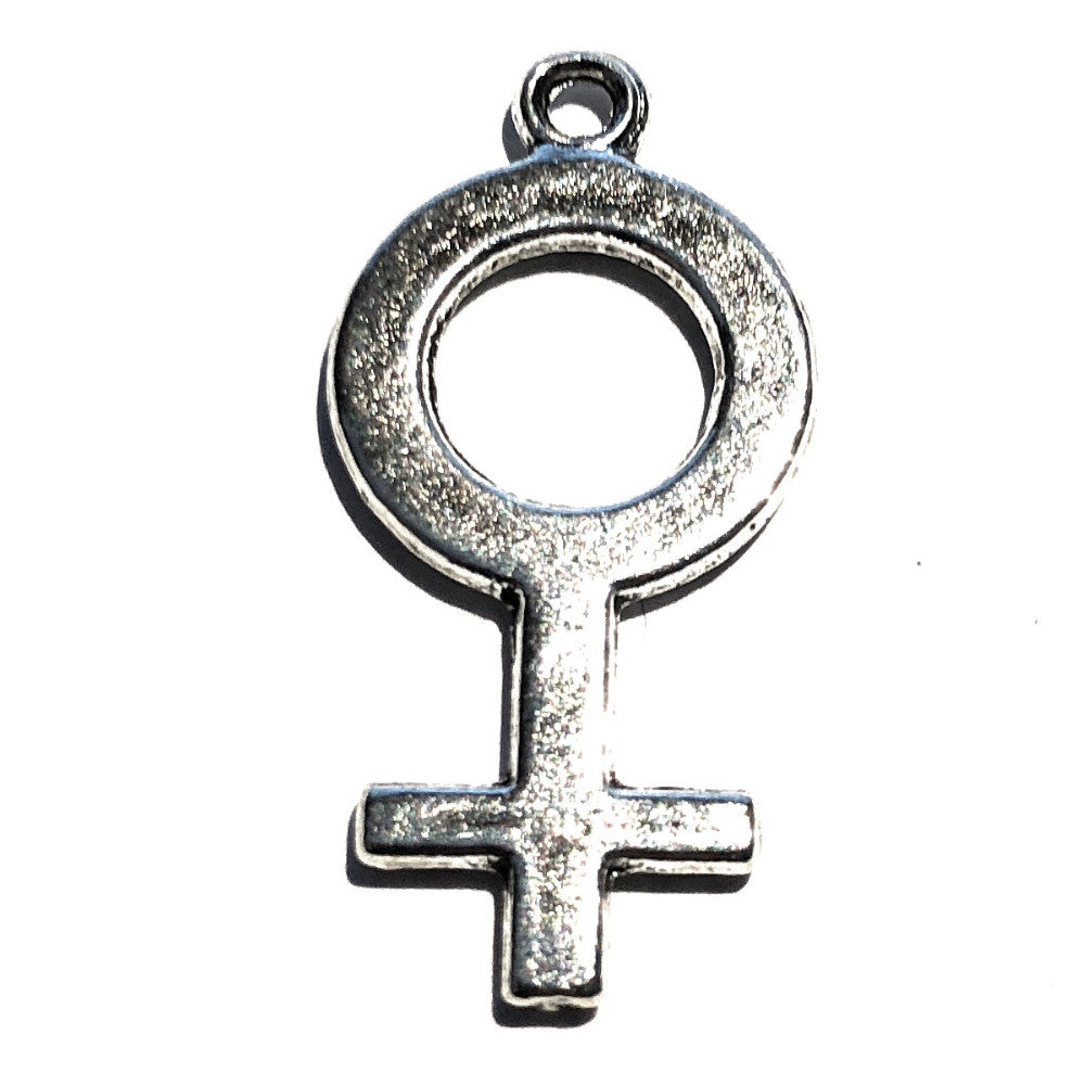 ♂♀ Female or Male Gender Symbol Charm - Swinger - Gangbang - Threesome - Foursome-  Silver