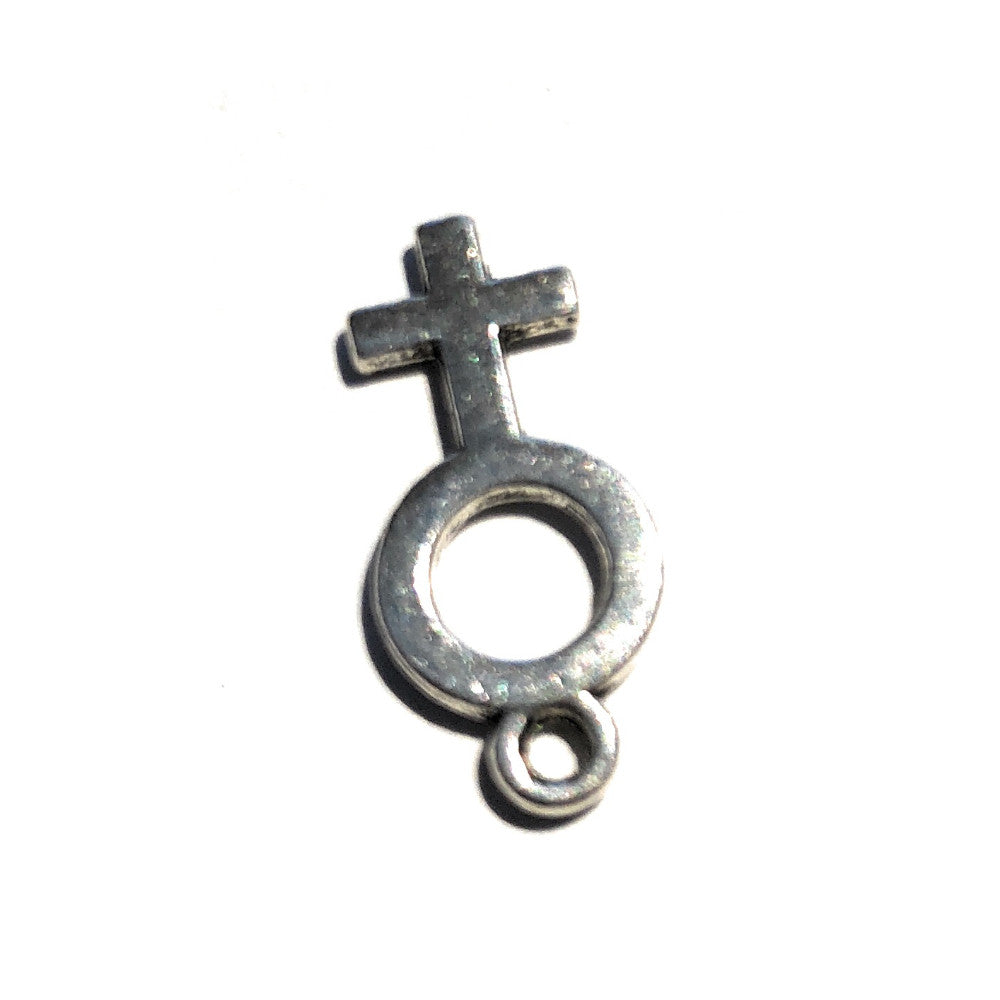 ♂♀ Female or Male Gender Symbol Charm - Swinger - Gangbang - Threesome - Foursome-  Silver