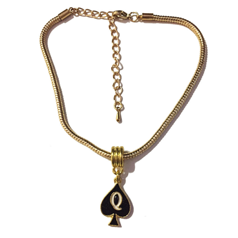 QOS - Queen Of Spades -"Q" Spade Charm Anklets