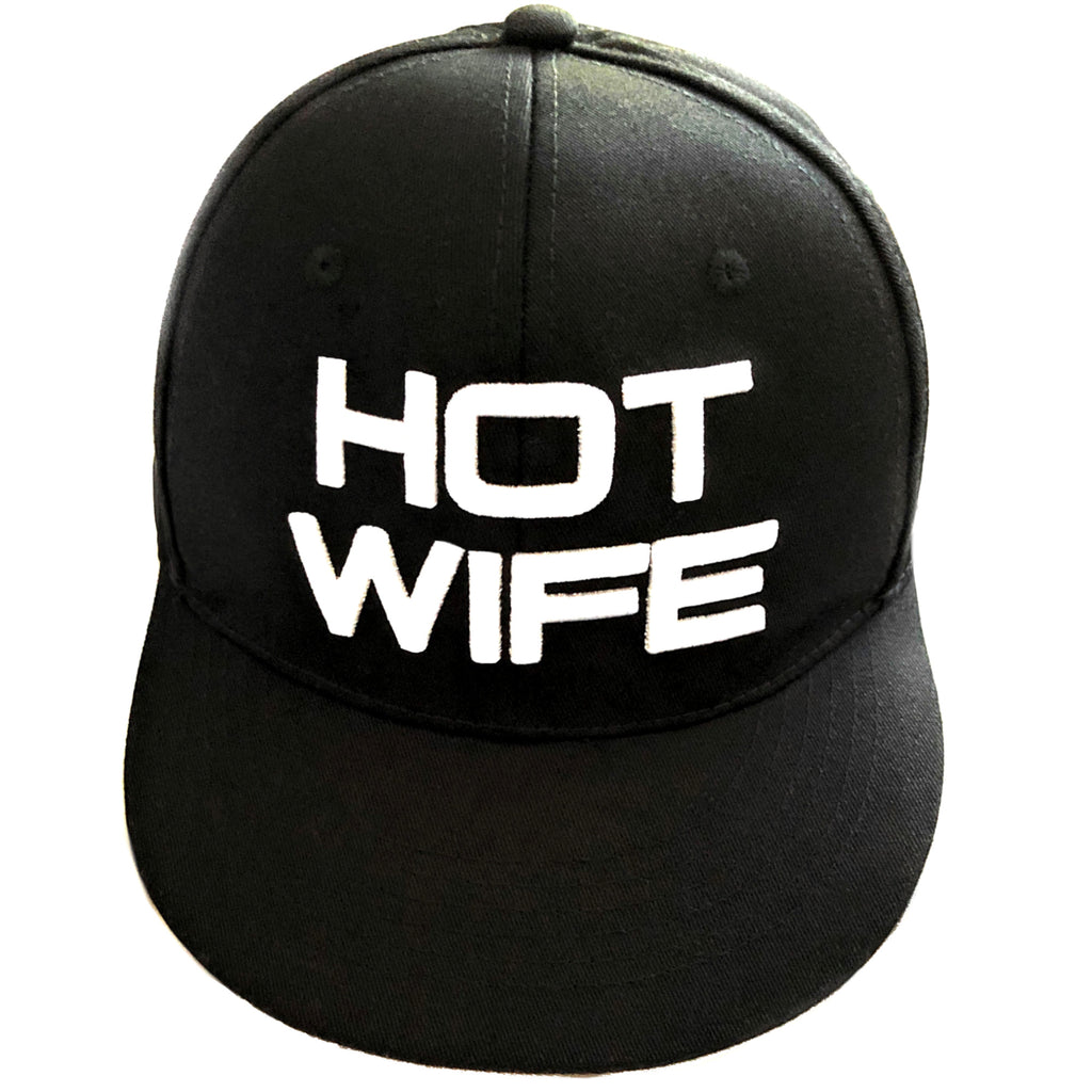 HOTWIFE - Adjustable Baseball Cap Hat Black/White Blacked Hotwife