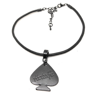 HOTWIFE Engraved Spade Charm Euro Snake Anklets - Gold, Silver or Black