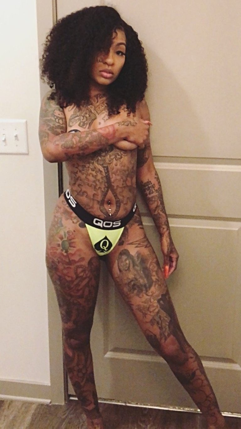 Model @iamtyliyahmonroe with Neon Green QOS Thong 