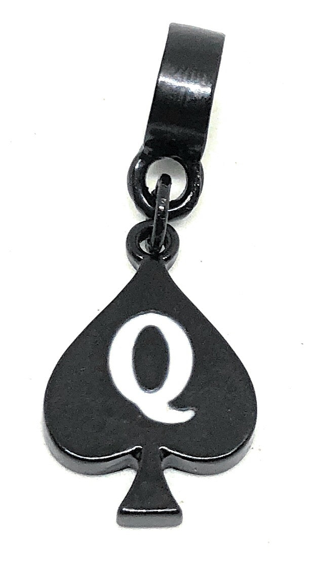 QOS Queen of Spades Charm - Black